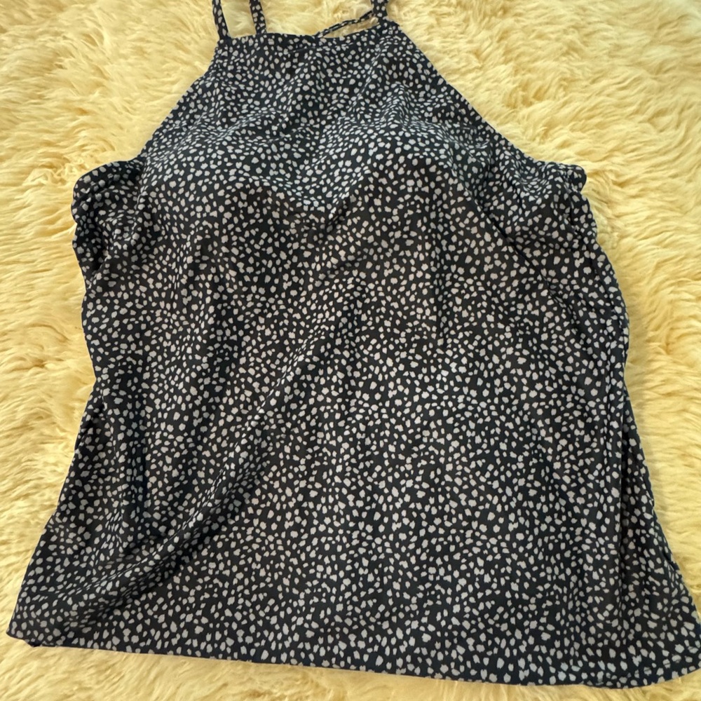 Women's Black and White Spotted Top